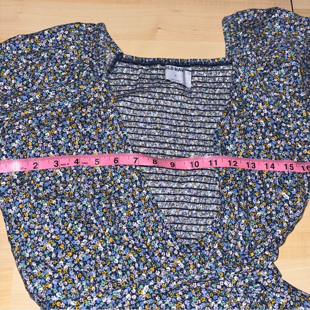 Wrap Midi Dress Old Navy Waist Defined Small Floral Cottagecore Smocked Prairie - Picture 9 of 10